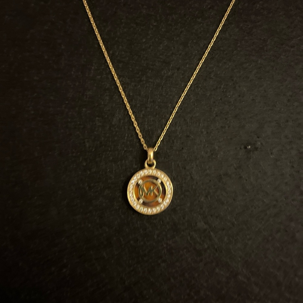 Michael Kors Gold Pendant MK Necklace 18”